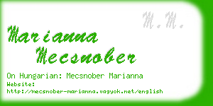 marianna mecsnober business card